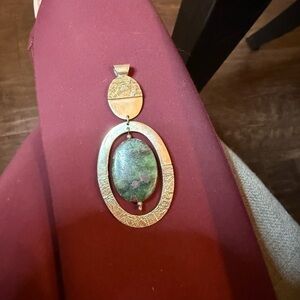 Ruby in Zoisite 925 Silver Pendant